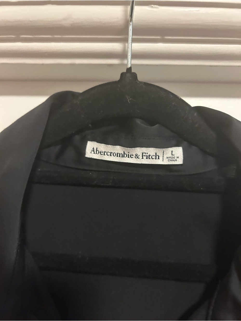 Abercrombie & Fitch Black Satin Button-Down Blouse